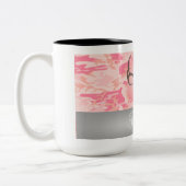 Jagd-Thema-Rotwild-Geweih-Rosa-gesprenkelte Zweifarbige Tasse (Links)