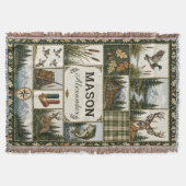 Jagd- und Angel-Quilt, gewebte Decke  (Vorderseite)