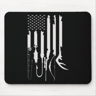 Jagd- und Angelschmuck mit amerikanischer Flagge Mousepad