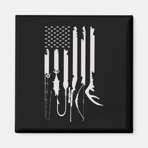 Jagd- und Angelsport USA-Flagge amerikanisch thema Magnet