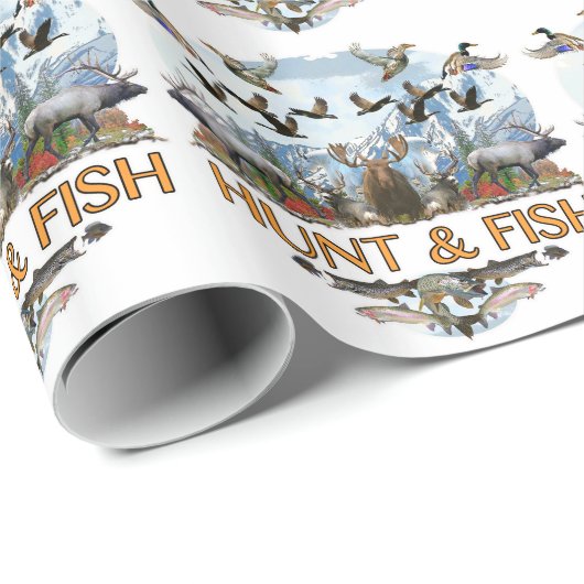 Jagd und Fische Geschenkpapier (Rolleneckpunkt)