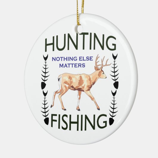 Jagd und Fischerei Keramik Ornament (Links)