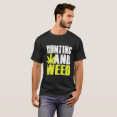 Jagd und Unkraut Marijuana-Pot Leaf Silhouet T-Shirt (Vorne ganz)