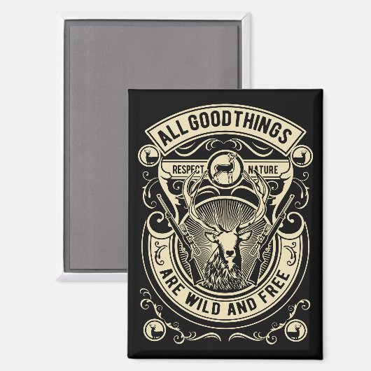 Jagd Vintag Magnet (Vorderseite/Rückseite)