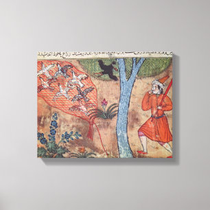 Jagd-Vögel, 'vom Buch von Kalila und Leinwanddruck