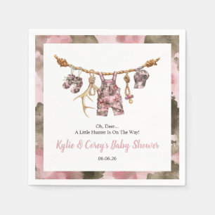 Jagd Wäscheleine Pink Camouflage Mädchen Baby-Part Serviette