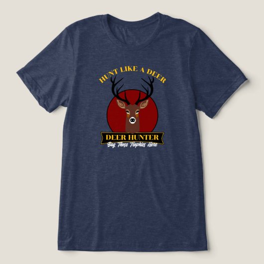 Jagd wie ein Hirsch Tri-Blend Shirt (Design Vorderseite)