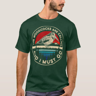 Jagd Woodcock Vogel Retro lustige Telefongespräche T-Shirt