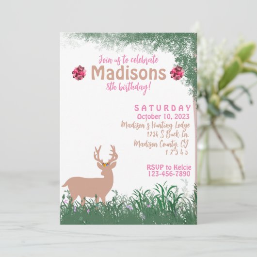 Jagd zum Geburtstag Einladung (Stehend Vorderseite)