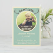 Jagd zum Geburtstag Einladung für Kinder und Klein (Stehend Vorderseite)