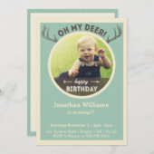 Jagd zum Geburtstag Einladung für Kinder und Klein (Vorne/Hinten)