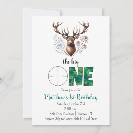 Jagd zum Geburtstag Einladung zum ersten Geburtsta (Vorderseite)