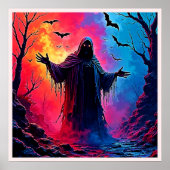 Jagddämon im Schatten-Design geschlossen Poster (Vorne)