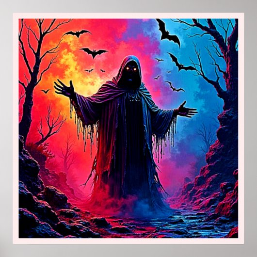 Jagddämon im Schatten-Design geschlossen Poster (Vorne)