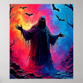 Jagddämon im Schatten-Design geschlossen Poster (Vorne)