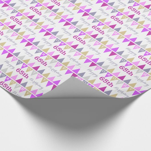 Jagdfahnen 65. Geburtstag personalisierte Altersfo Geschenkpapier (Ecke)