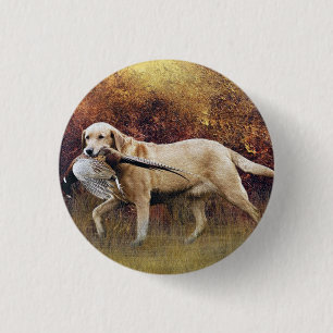 Jagdfasan, Herbst-Tapisserie Metall-Druck-Koff Button