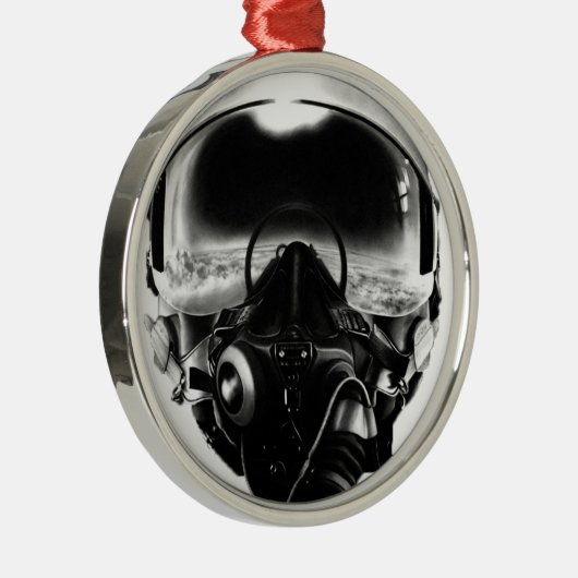 Jagdflieger-Sturzhelm Silbernes Ornament (Rechts)