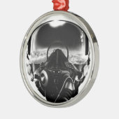 Jagdflieger-Sturzhelm Silbernes Ornament (Links)