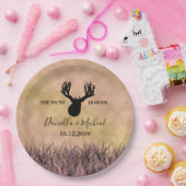 Jagdhochzeit für Hirsche Silhouette Pappteller (Party)