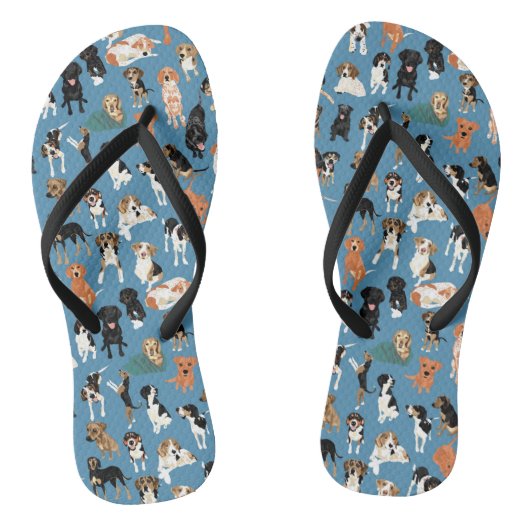 Jagdhund-Bezirk drehen Reinfälle um Badesandalen (Fußbett)