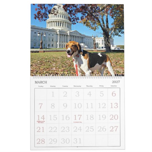 Jagdhund-Bezirks-18-monatiger Kalender (Mär 2027)