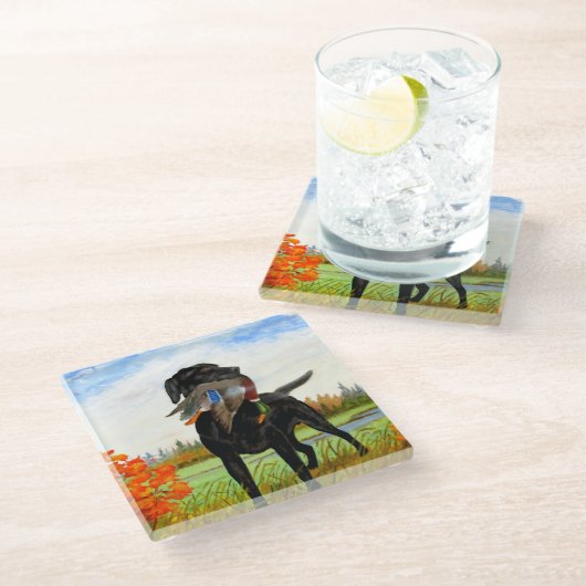 Jagdhund Glasuntersetzer (Schrägansicht)