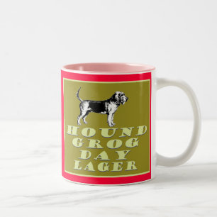 Jagdhund-Grog-Tagesgoldlager Zweifarbige Tasse