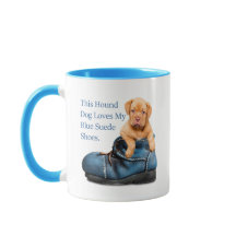 Jagdhund-HundeLiebe-blaue Veloursleder-Schuhe