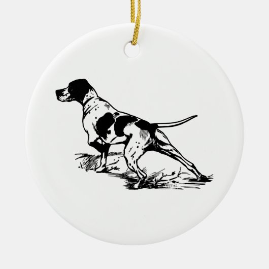 Jagdhund Keramikornament (Vorne)