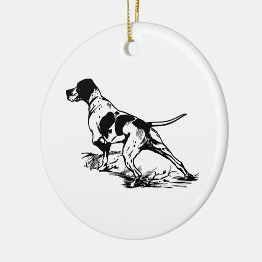 Jagdhund Keramikornament (Links)