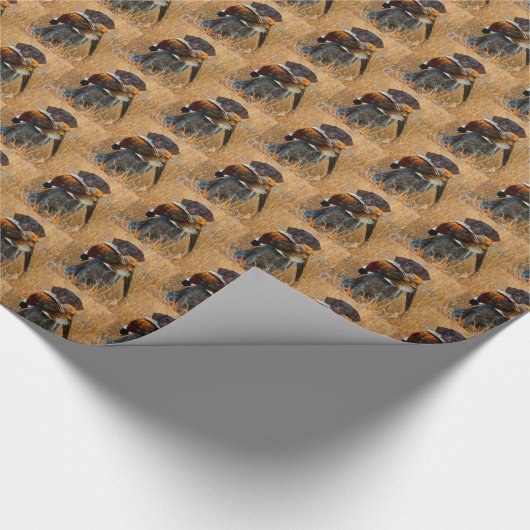 Jagdhund mit anstrengender Wildvogel Jagd Sport Geschenkpapier (Ecke)