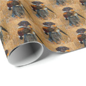 Jagdhund mit anstrengender Wildvogel Jagd Sport Geschenkpapier (Rolleneckpunkt)