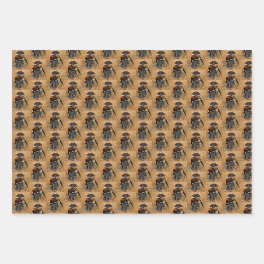Jagdhund mit anstrengender Wildvogel Jagd Sport Geschenkpapier Set (Vorderseite)