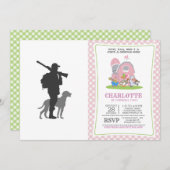 Jagdhund mit Jäger - Farbe wählen Einladung (Vorne/Hinten)