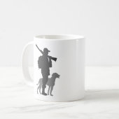 Jagdhund mit Jäger - Farbe wählen Kaffeetasse (Vorderseite Links)