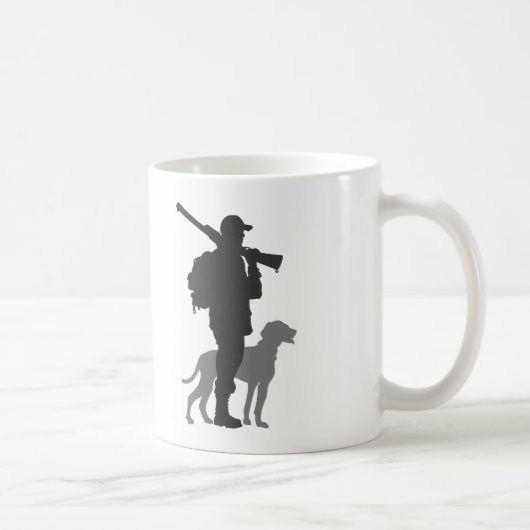 Jagdhund mit Jäger - Farbe wählen Kaffeetasse (Rechts)