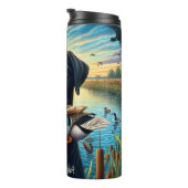 Jagdhund mit Mallard Duck Thermosbecher (Nach rechts gedreht)