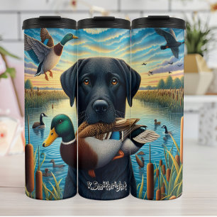 Jagdhund mit Mallard Duck Thermosbecher