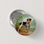 Jagdhund mit Vogel im Maul Button (Vorne & Hinten)