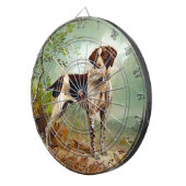 Jagdhund mit Vogel im Maul Dartscheibe (Vorderseite rechts)