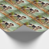 Jagdhund mit Vogel im Maul Geschenkpapier (Ecke)