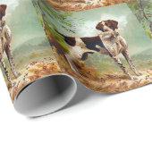 Jagdhund mit Vogel im Maul Geschenkpapier (Rolleneckpunkt)