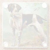 Jagdhund mit Vogel im Maul Glasuntersetzer (Rückseite)