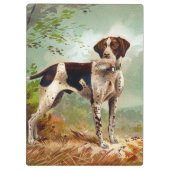 Jagdhund mit Vogel im Maul Klemmbrett (Rückseite)