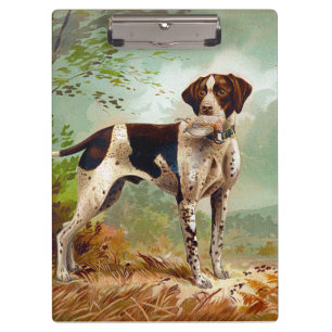 Jagdhund mit Vogel im Maul Klemmbrett