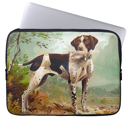 Jagdhund mit Vogel im Maul Laptopschutzhülle (Vorderseite)
