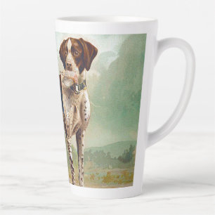 Jagdhund mit Vogel im Maul Milchtasse