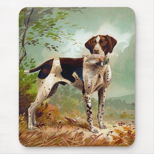 Jagdhund mit Vogel im Maul Mousepad (Vorne)