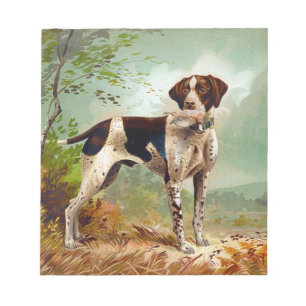 Jagdhund mit Vogel im Maul Notizblock